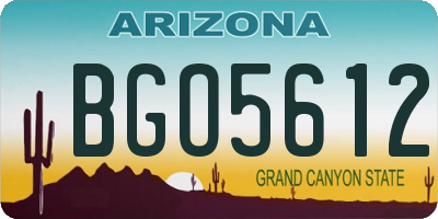 AZ license plate BGO5612