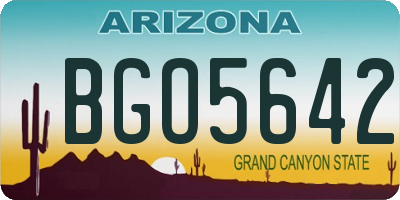 AZ license plate BGO5642