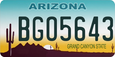 AZ license plate BGO5643