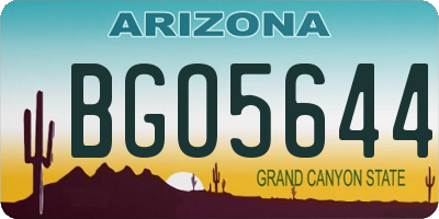 AZ license plate BGO5644