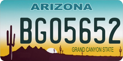 AZ license plate BGO5652