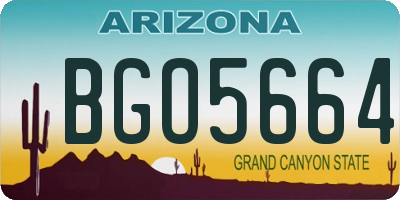 AZ license plate BGO5664