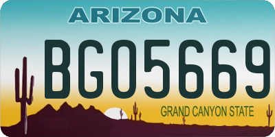 AZ license plate BGO5669