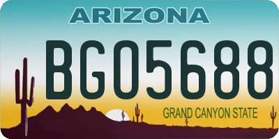AZ license plate BGO5688