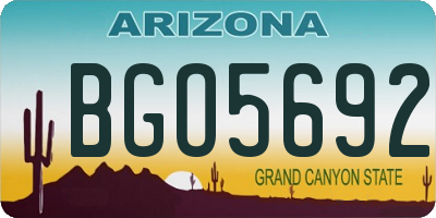 AZ license plate BGO5692