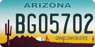 AZ license plate BGO5702