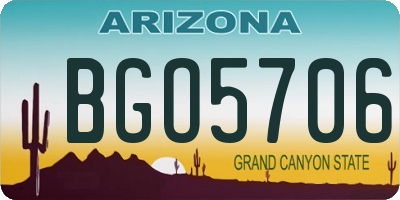 AZ license plate BGO5706