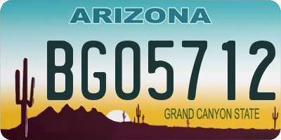 AZ license plate BGO5712
