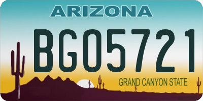 AZ license plate BGO5721