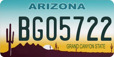 AZ license plate BGO5722