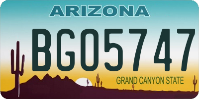 AZ license plate BGO5747