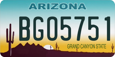 AZ license plate BGO5751