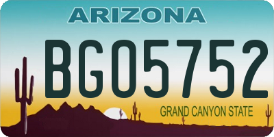 AZ license plate BGO5752