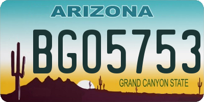 AZ license plate BGO5753