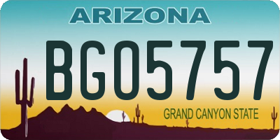 AZ license plate BGO5757