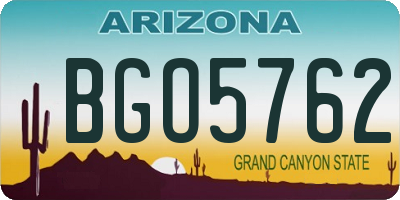 AZ license plate BGO5762