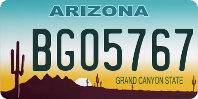 AZ license plate BGO5767