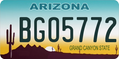 AZ license plate BGO5772