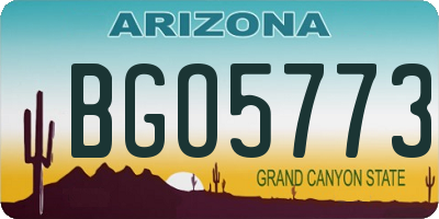 AZ license plate BGO5773