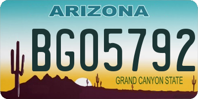 AZ license plate BGO5792