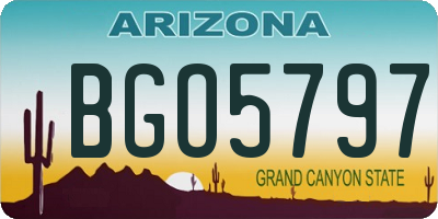 AZ license plate BGO5797