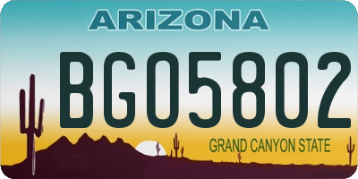 AZ license plate BGO5802