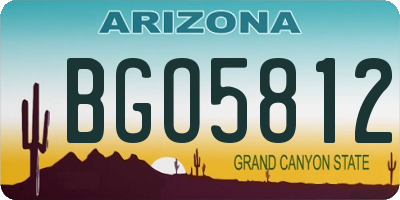 AZ license plate BGO5812