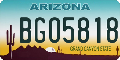 AZ license plate BGO5818