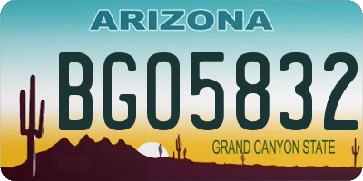 AZ license plate BGO5832