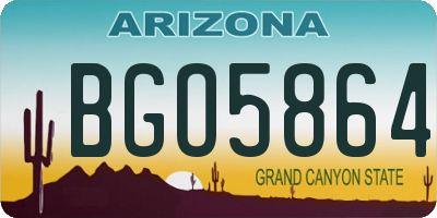 AZ license plate BGO5864