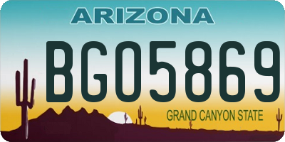 AZ license plate BGO5869