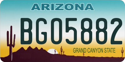 AZ license plate BGO5882