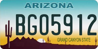 AZ license plate BGO5912