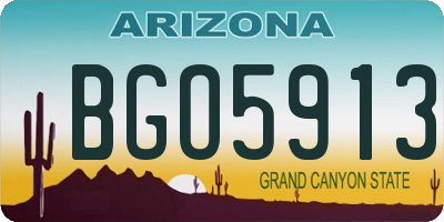 AZ license plate BGO5913