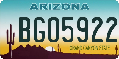 AZ license plate BGO5922