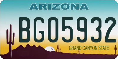 AZ license plate BGO5932