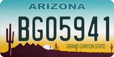 AZ license plate BGO5941