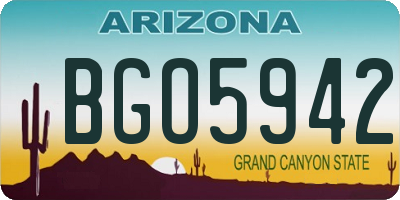 AZ license plate BGO5942