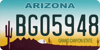 AZ license plate BGO5948
