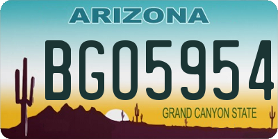 AZ license plate BGO5954