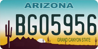 AZ license plate BGO5956