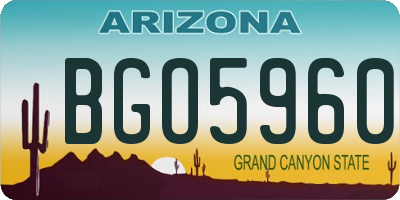 AZ license plate BGO5960