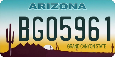AZ license plate BGO5961