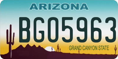 AZ license plate BGO5963