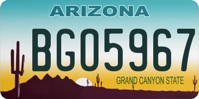 AZ license plate BGO5967