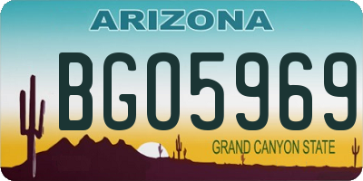 AZ license plate BGO5969