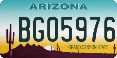 AZ license plate BGO5976