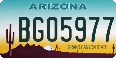 AZ license plate BGO5977