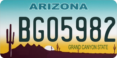 AZ license plate BGO5982