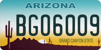 AZ license plate BGO6009